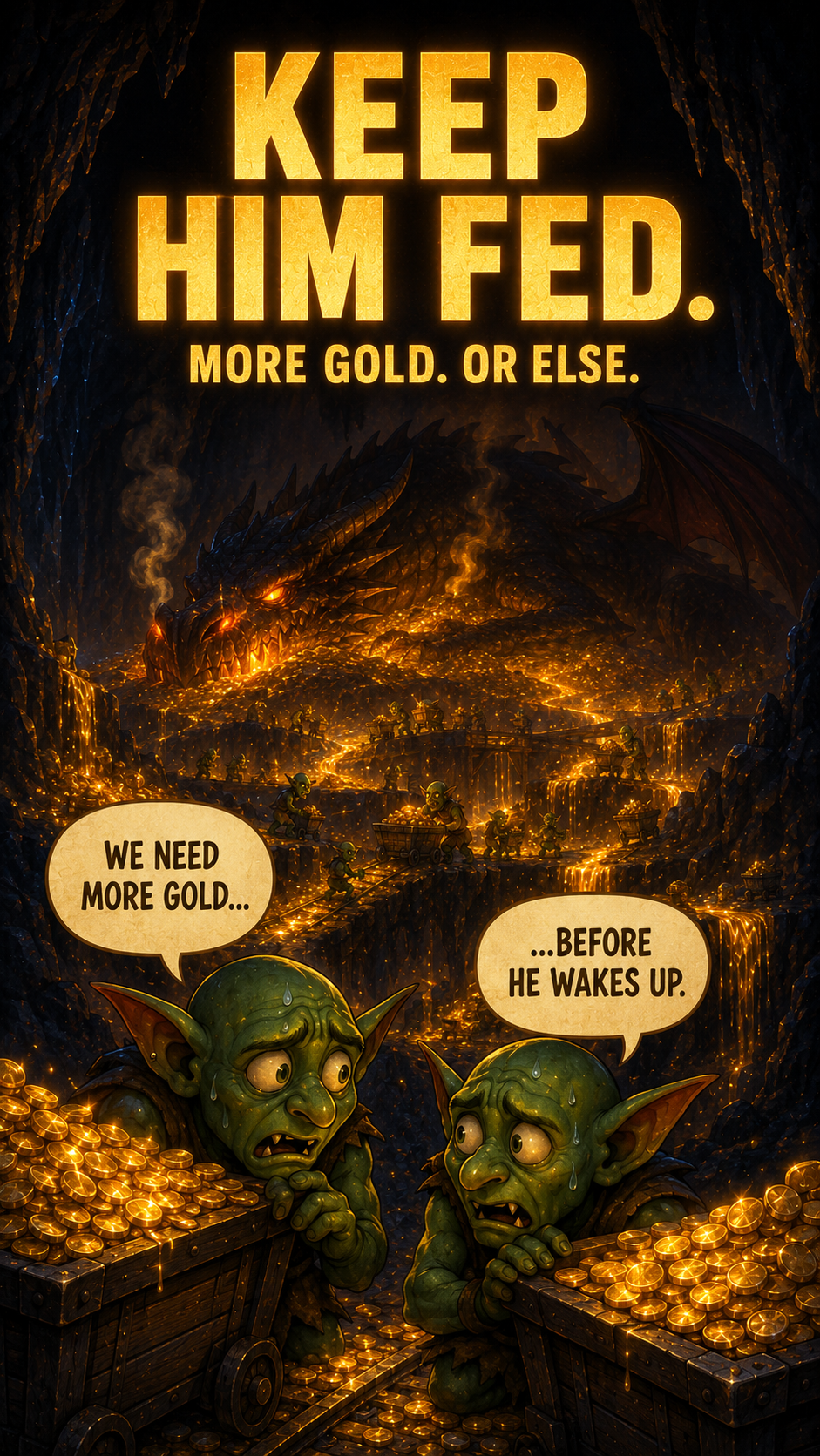 Dragon miner mobile game ad concept